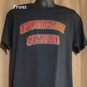 Mens Black and Red Emotionally Scarred graphic T-shirts 100% Cotton NWT
